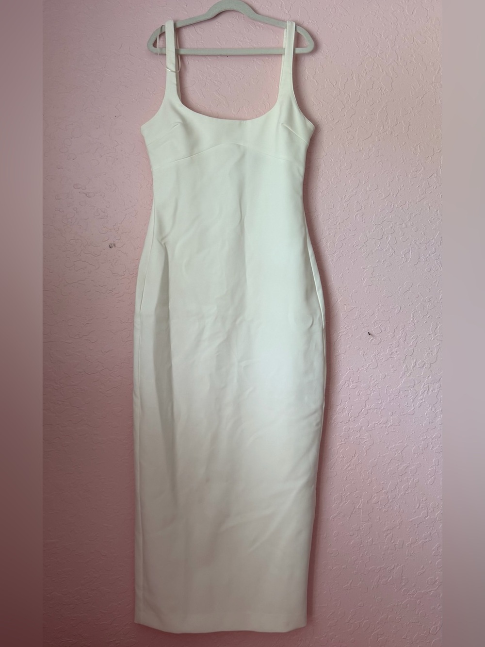 Zara White Square Neck Midi Dress – Size S